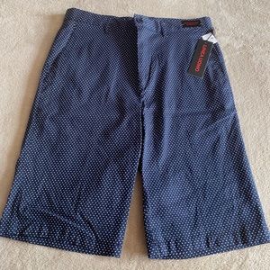 NWT Linea Uomo Men’s Casual Shorts Blue w/White Polka Dots Size 32